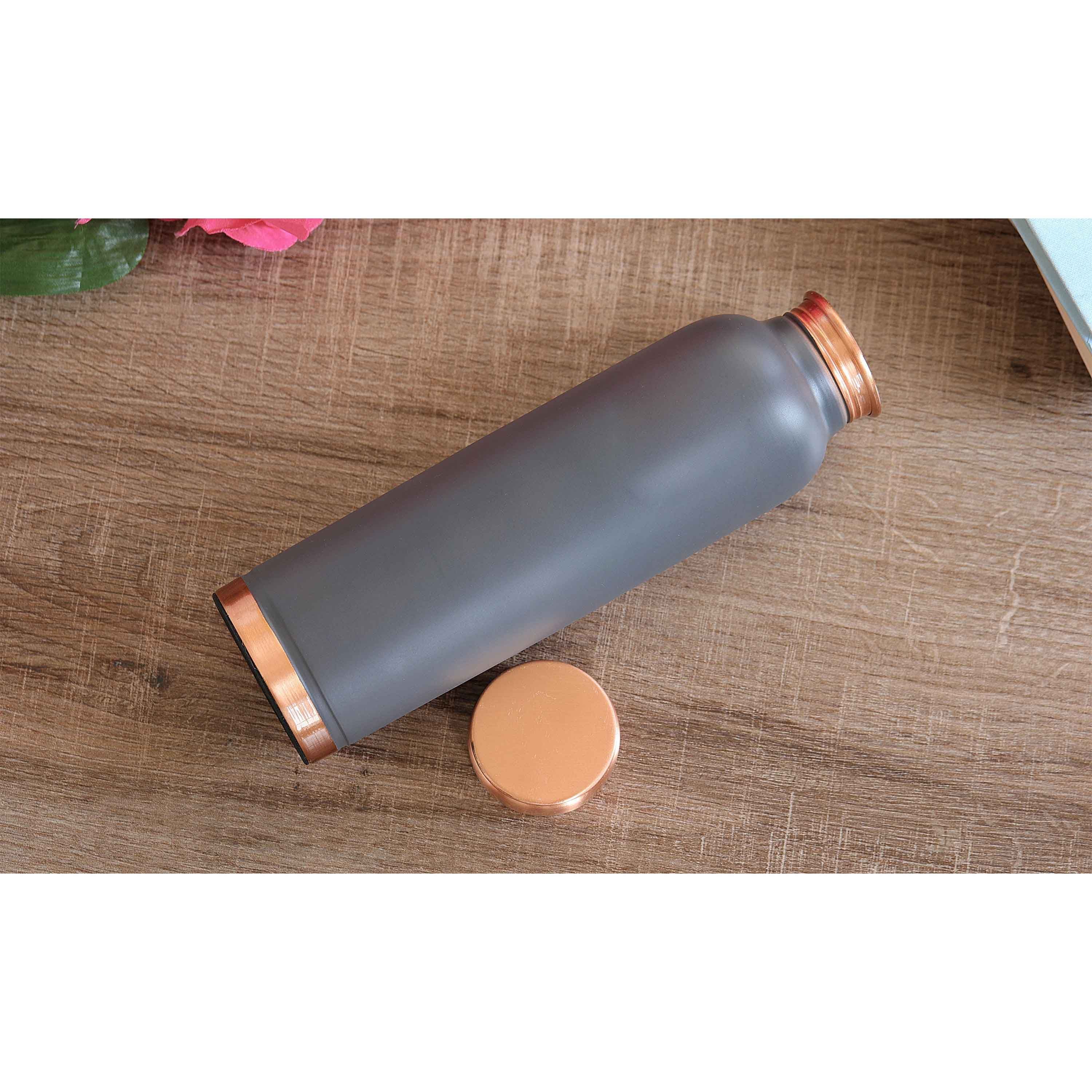 Personalized copper silk finish ergonomic water bottle gray - 900 ML 176